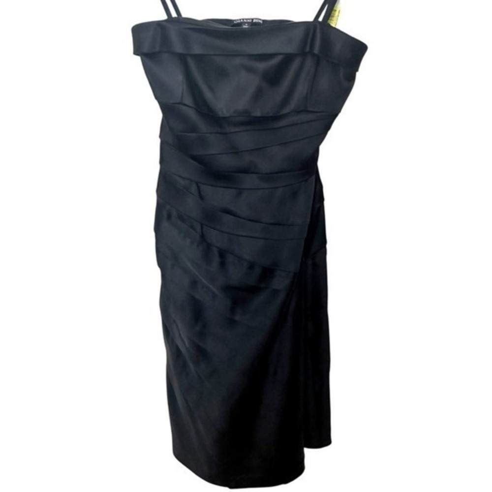 Gianni Bini NWT Black Satin Ruched Strapless Cocktail Dress Women's Size 0 Party - Picture 3 of 11